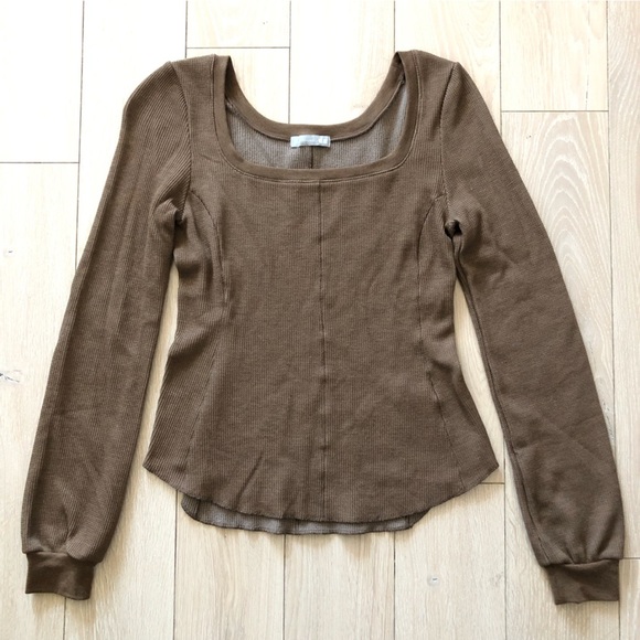 Mame Kurogouchi x Uniqlo Heattech Wool Blend Waffle Square Neck Top Size XS - Picture 2 of 13